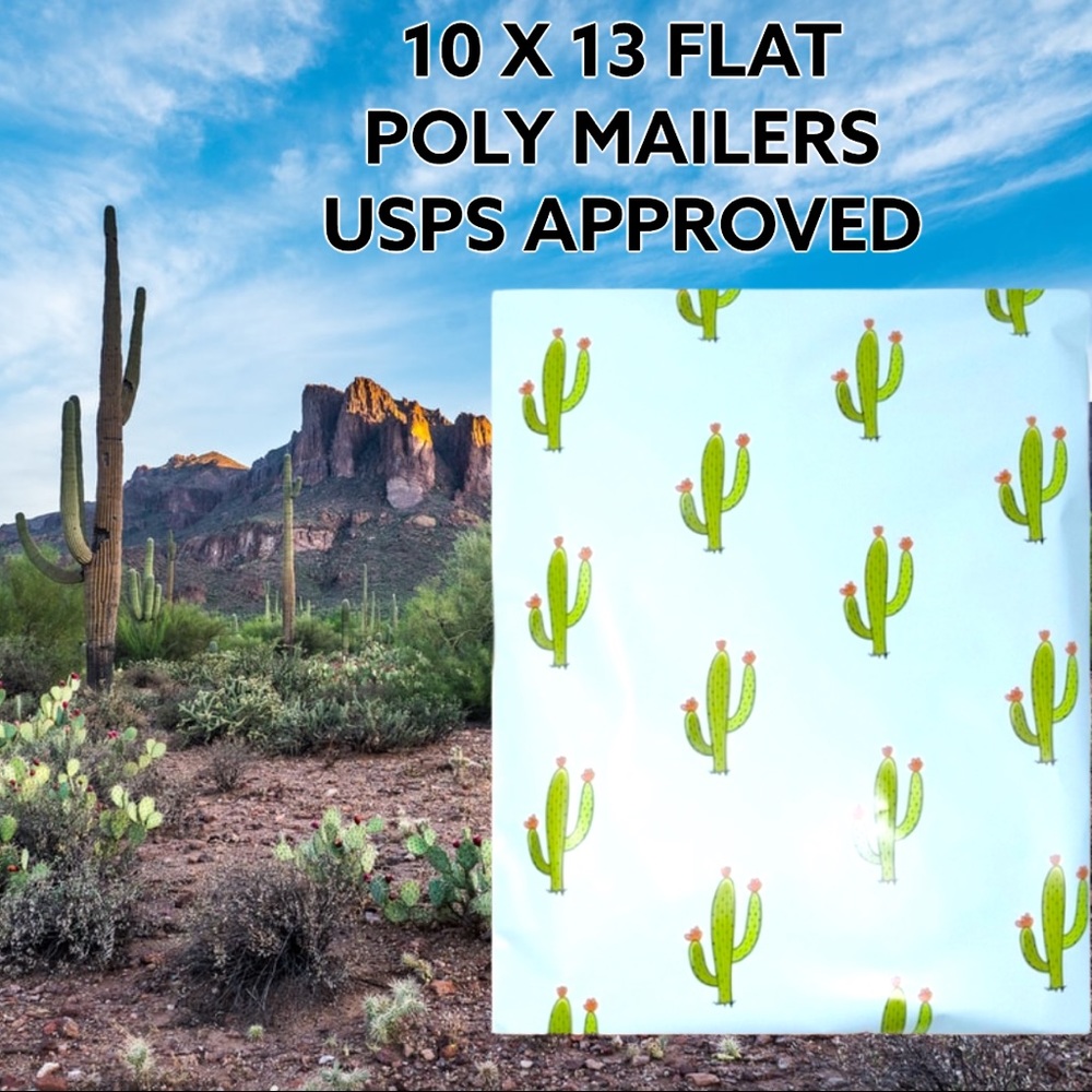 50 10X13 Cactus Green Poly Mailers CLEARANCE - Picture 2 of 6